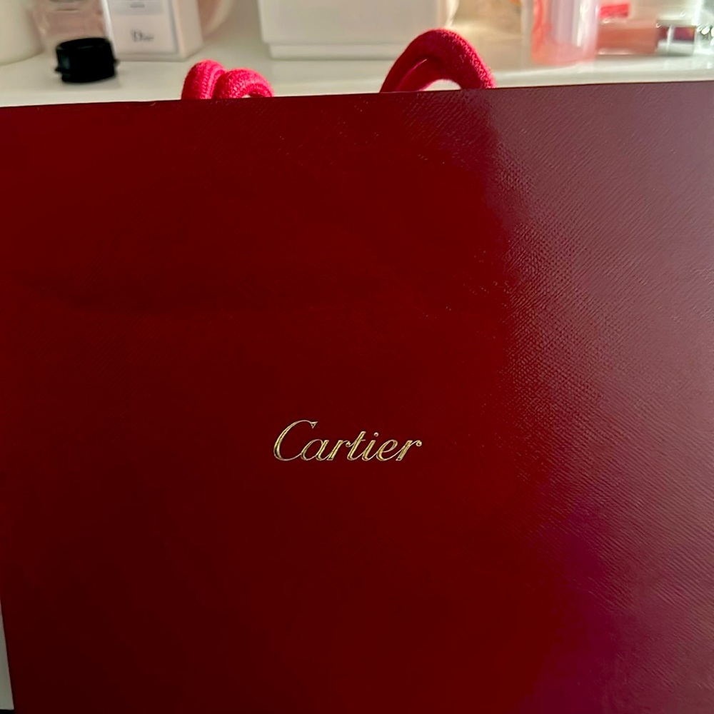 Authentic Cartier shopping bag with Cartier ribbons